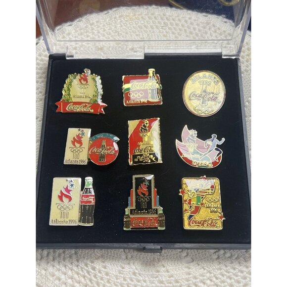 Coca-Cola Olympic Pin Set Atlanta 1996 Collectible Memorabilia Vintage Enamel Pi - Picture 1 of 11